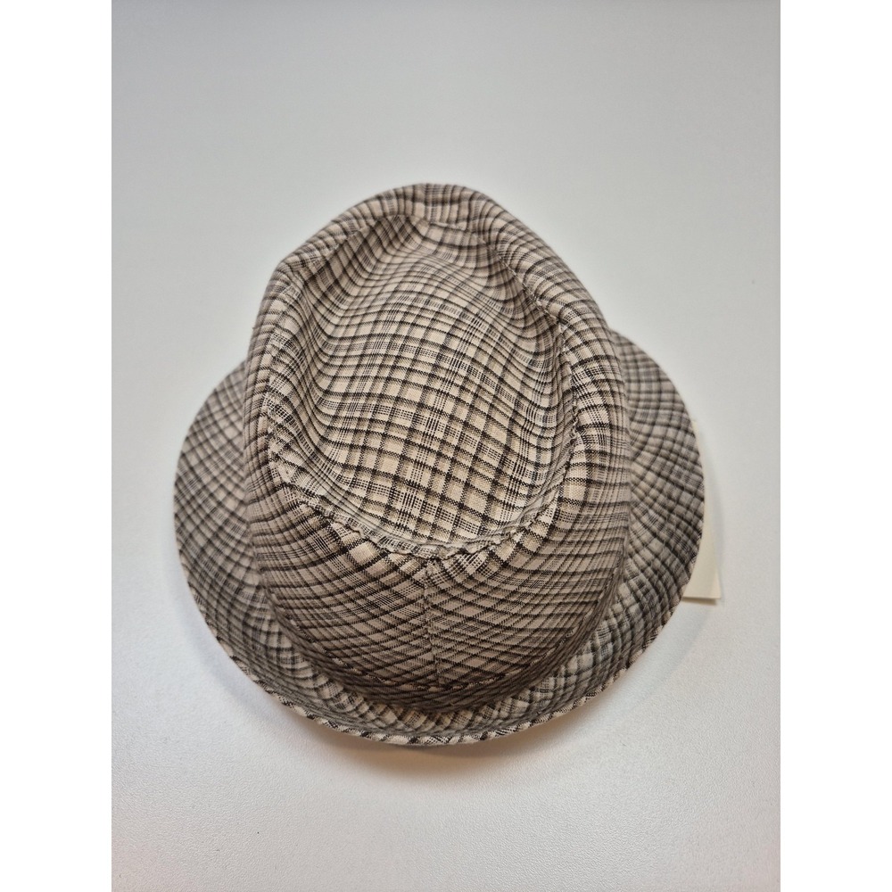 Stetson Fedora Hat Men's XL Beige Check Flax Linen Lined Summer Casual - Picture 2 of 8